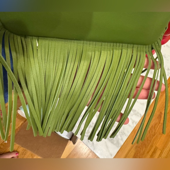 Coach - 1964 Re-Edition Fringe Bag - NWT Lime Green with Crossbody & Top Strap - Picture 10 of 13